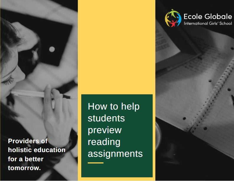 How to help students preview reading assignments