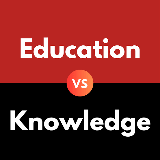 Difference between knowledge and education in student learning