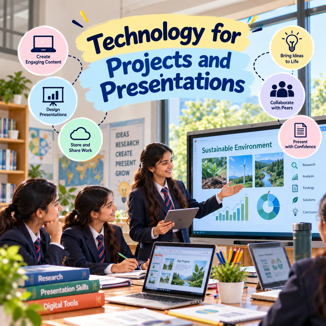 Technology-enabled learning at Ecole Globale – technology for projects and presentations
