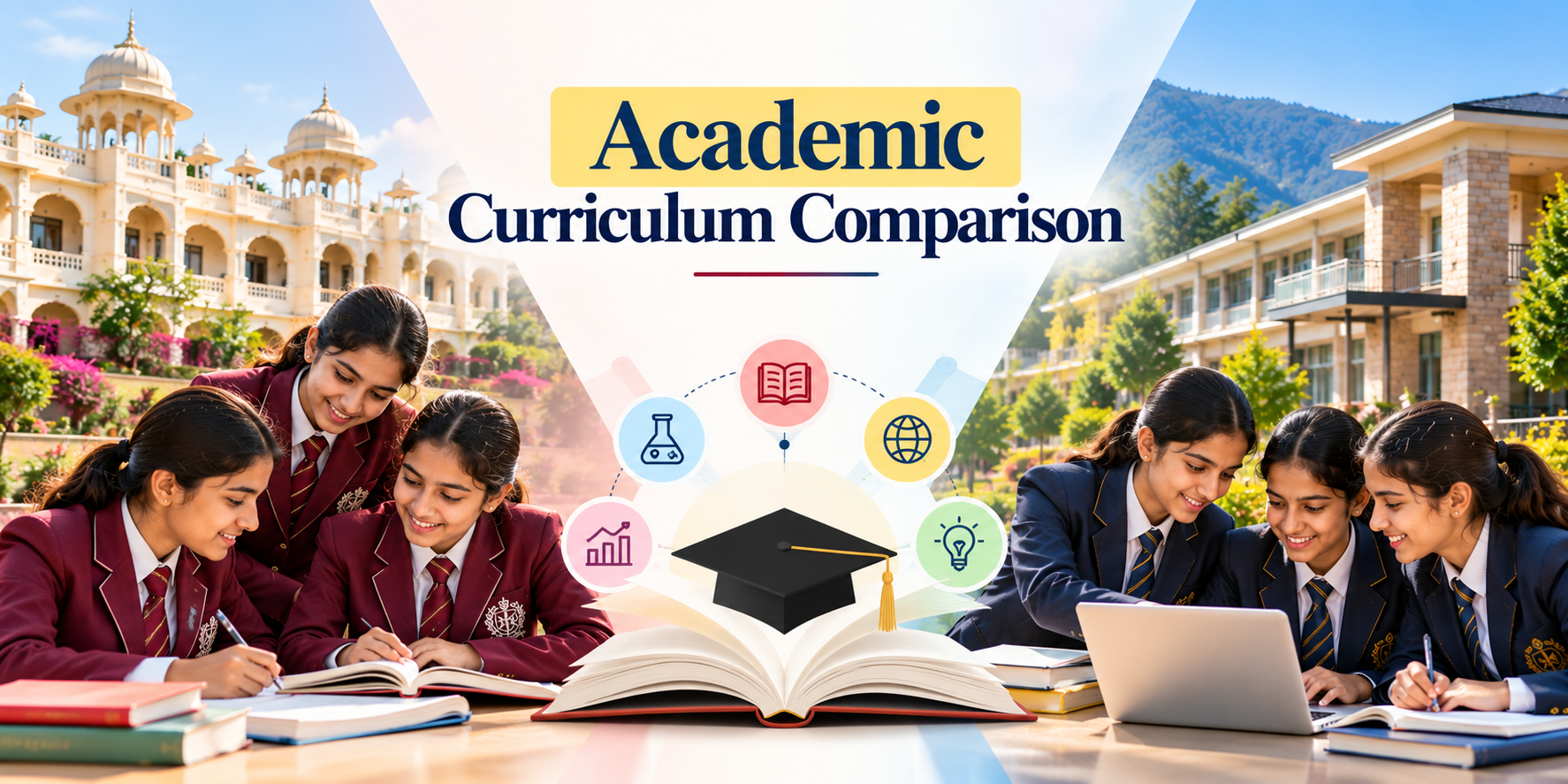 Academic curriculum comparison of Heritage Girls School Udaipur and Ecole Globale International School