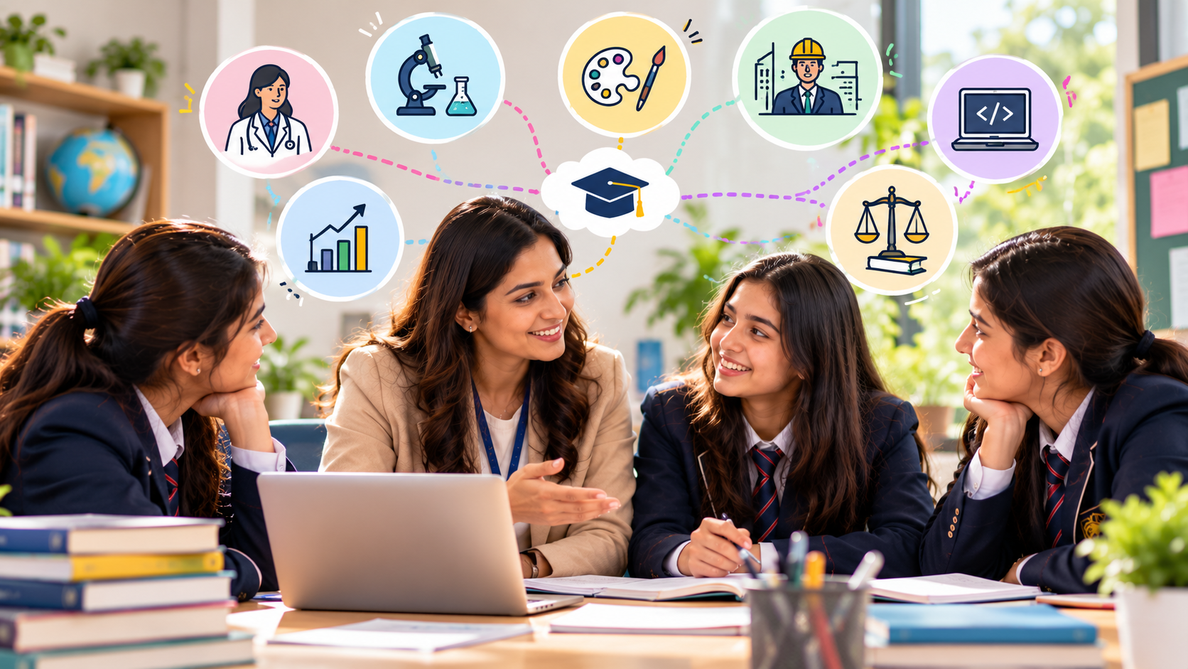 Career counselling for school students exploring interests, skills, and future career options