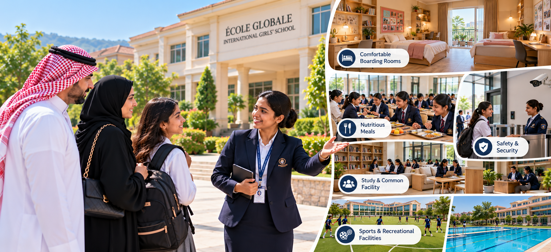 Boarding and residential facilities at a boarding school in India