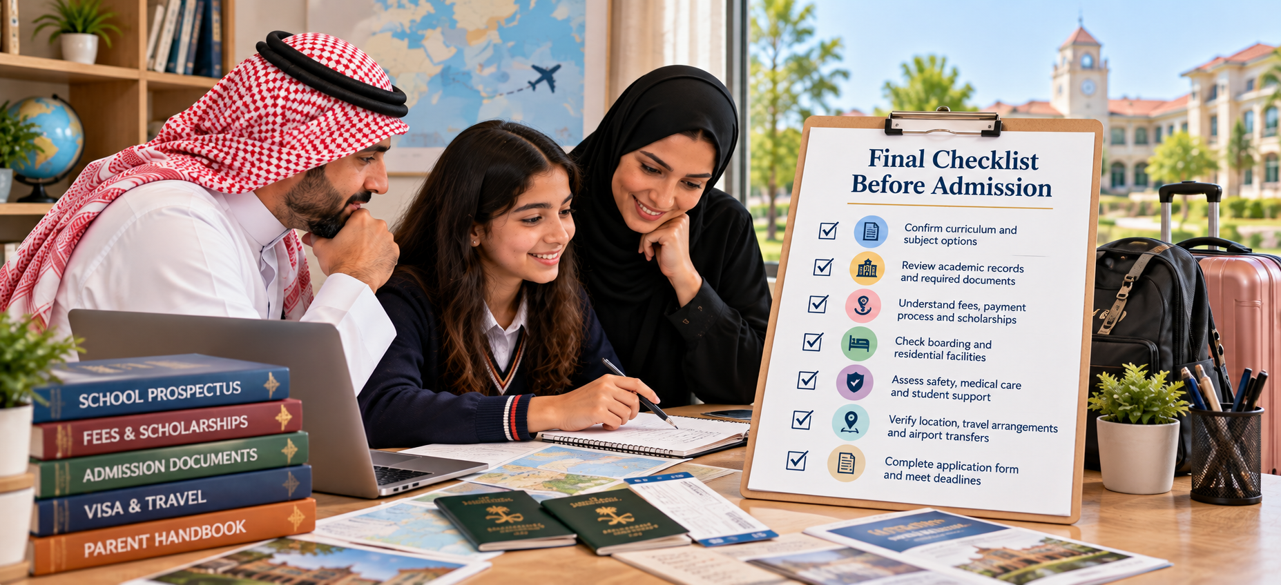 Final checklist before admission to a boarding school in India from Saudi Arabia