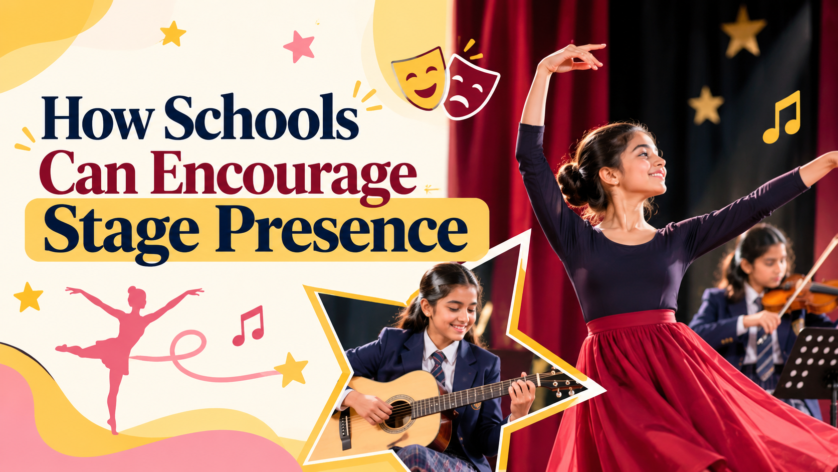 How schools can encourage stage presence through drama, dance, music, and public speaking activities