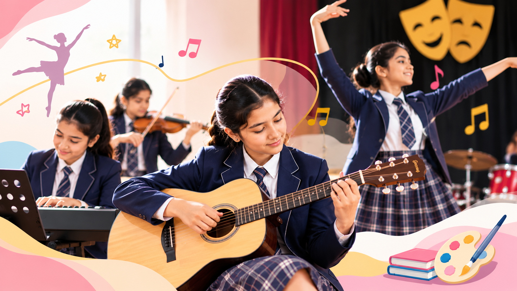 7 benefits of performing arts programs in girls' boarding schools, including confidence, creativity, and teamwork
