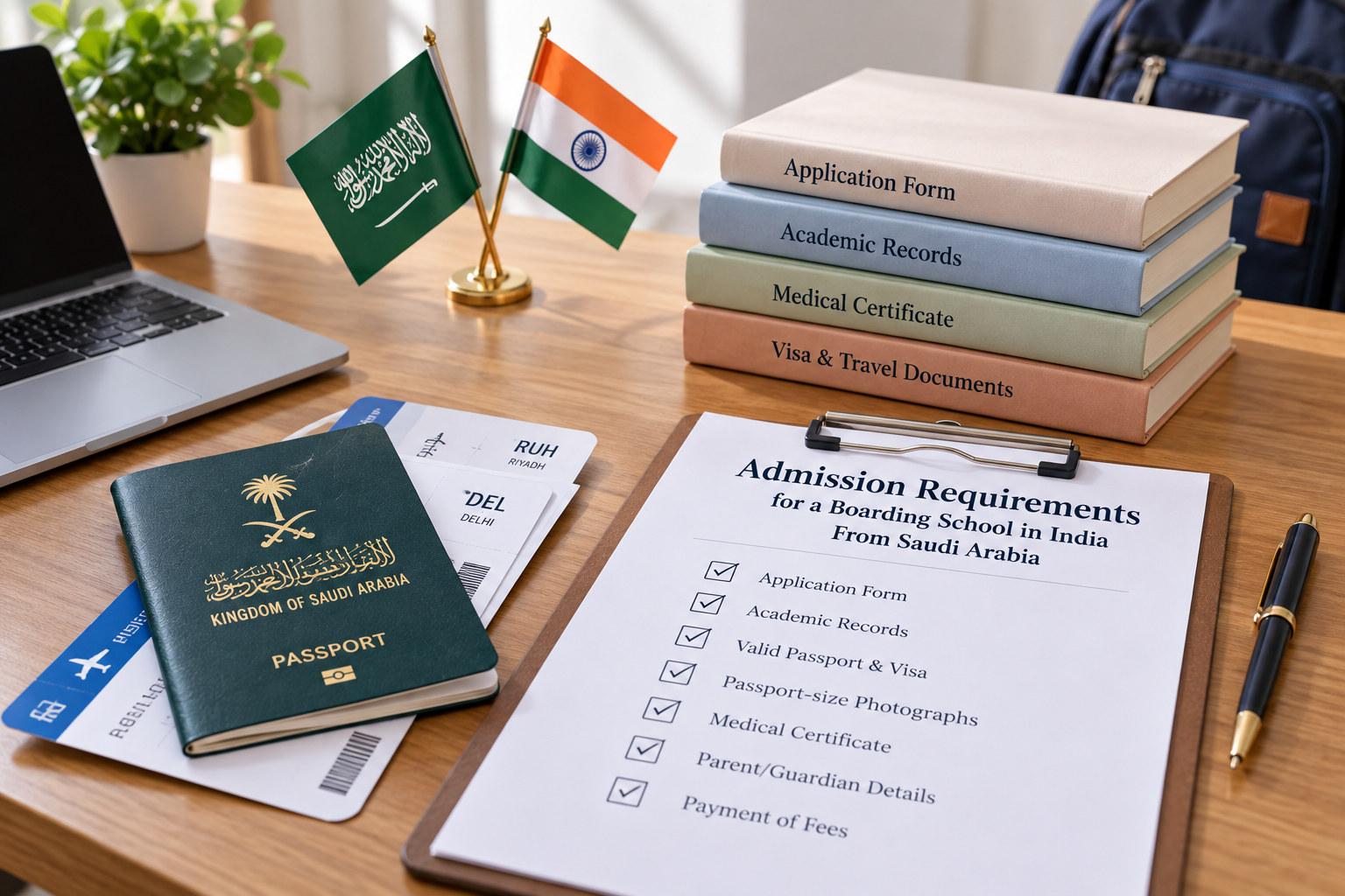 Admission requirements for a boarding school in India from Saudi Arabia