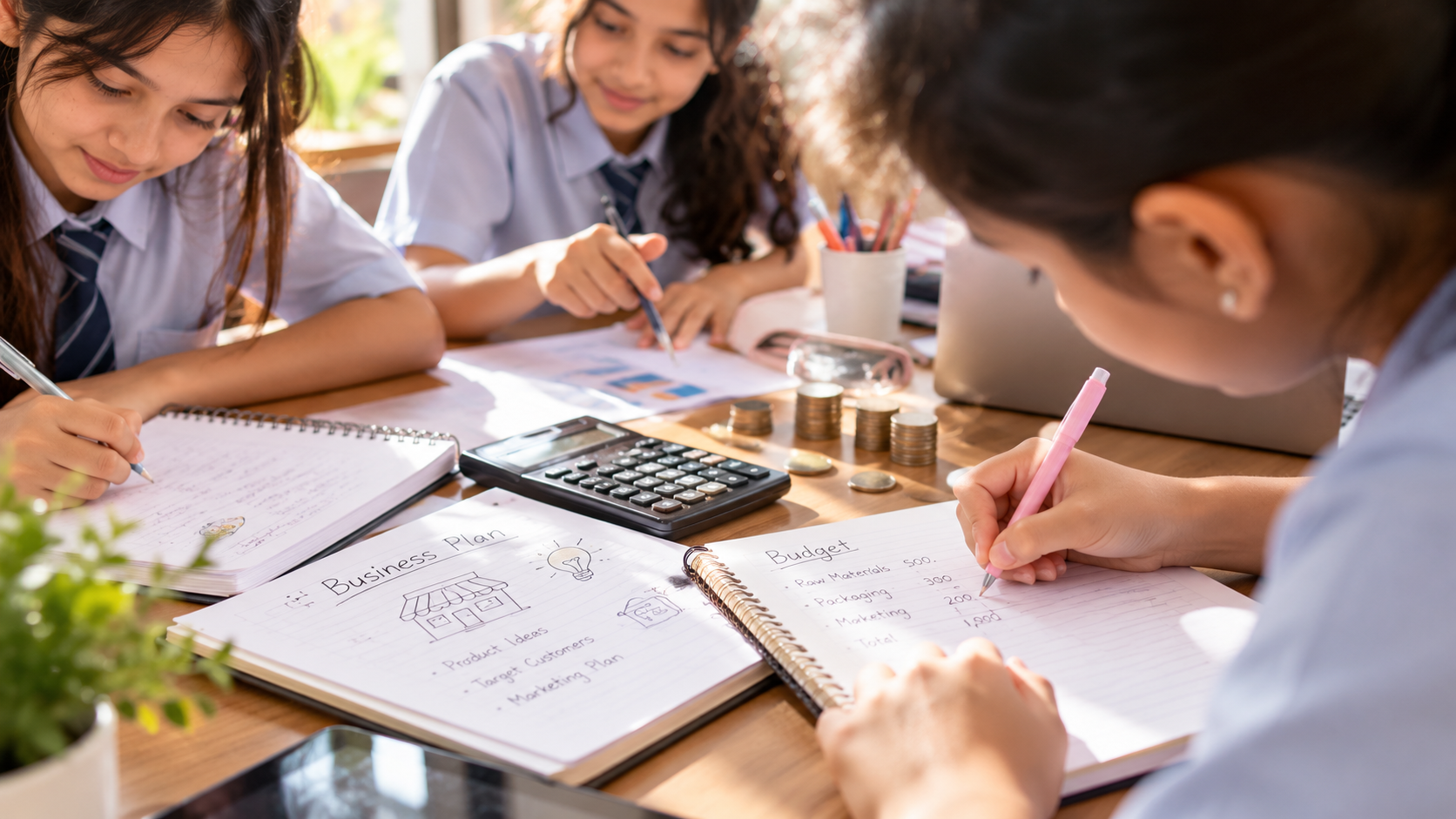Practical activities for financial literacy and entrepreneurship clubs in girls' schools, including budgeting and business projects